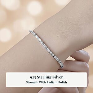 Luxuriant Lab Grown Diamond E-F VS 7.00 ctw Tennis Bracelet in Rhodium Over Sterling Silver (6.50 In)