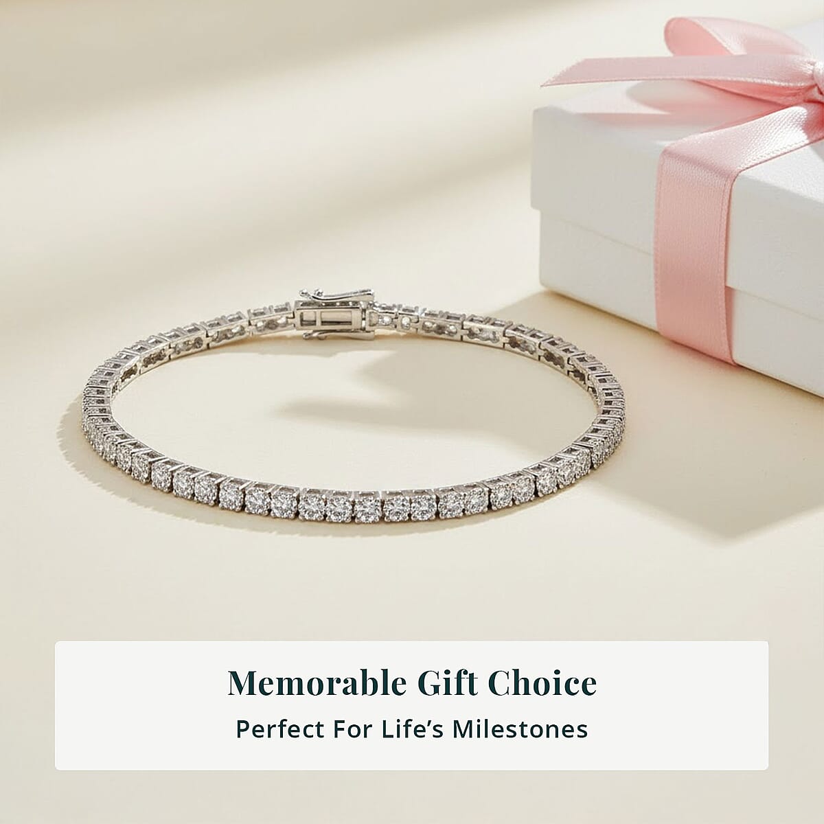 Luxuriant Lab Grown Diamond E-F VS 7.00 ctw Tennis Bracelet in Rhodium Over Sterling Silver (6.50 In) image number 5