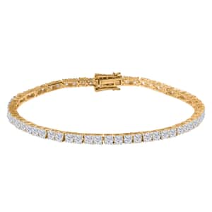 Luxuriant Lab Grown Diamond E-F VS 10.00 ctw Tennis Bracelet in 18K Vermeil Yellow Gold Over Sterling Silver (7.25 In) (Del. in 10-15 Days)