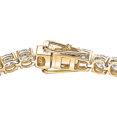 Luxuriant Lab Grown Diamond E-F VS 10.00 ctw Tennis Bracelet in 18K Vermeil Yellow Gold Over Sterling Silver (7.25 In) (Del. in 10-15 Days)