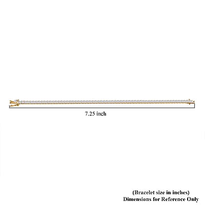 Luxuriant Lab Grown Diamond E-F VS 10.00 ctw Tennis Bracelet in 18K Vermeil Yellow Gold Over Sterling Silver (7.25 In) (Del. in 10-15 Days)