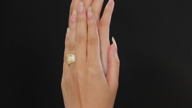 Karis White Diamond Accent Ring in 18K YG Plated (Size 10.0)