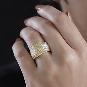 Karis White Diamond Accent Ring in 18K Yellow Gold Plated (Size 10.0)