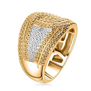 Karis White Diamond Accent Ring in 18K Yellow Gold Plated (Size 10.0)