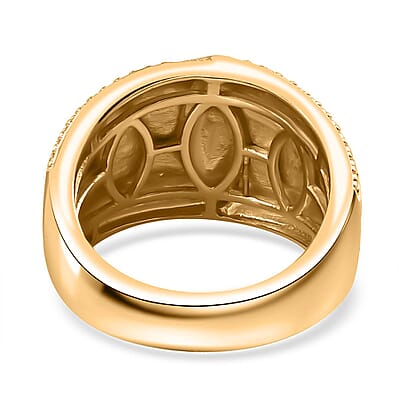 Karis White Diamond Accent Ring in 18K Yellow Gold Plated (Size 10.0)