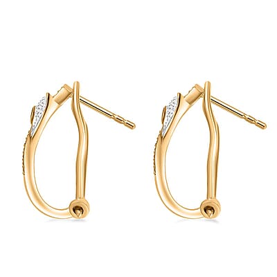 Karis Yellow Diamond Accent Latch Back Earrings in Platinum Bond and 18K YG Plated