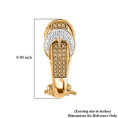 Karis Yellow Diamond Accent Latch Back Earrings in Platinum Bond and 18K YG Plated