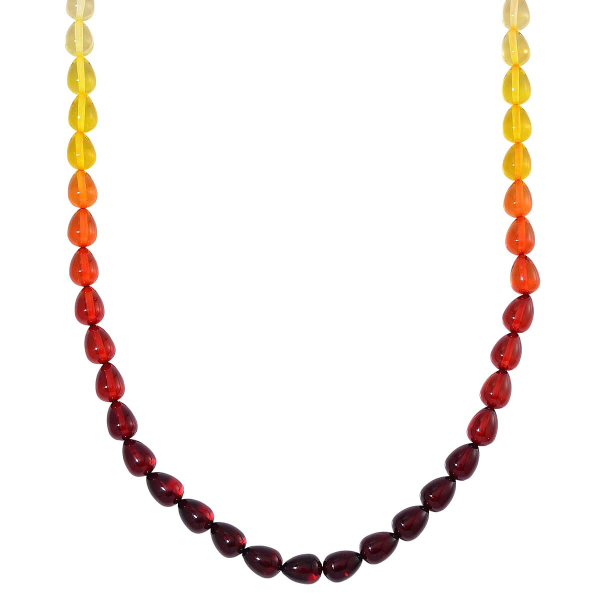Simulated Multi Color Amber Drop Beaded Necklace 21.5 Inches image number 0