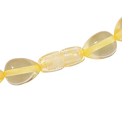 Simulated Multi Color Amber Drop Beaded Necklace 21.5 Inches