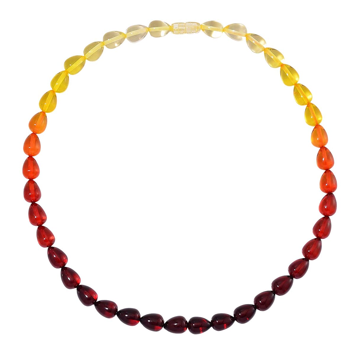 Simulated Multi Color Amber Drop Beaded Necklace 21.5 Inches image number 4