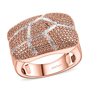 Karis Natural Champagne Diamond Accent Ring in 18K RG Plated (Size 7.0)