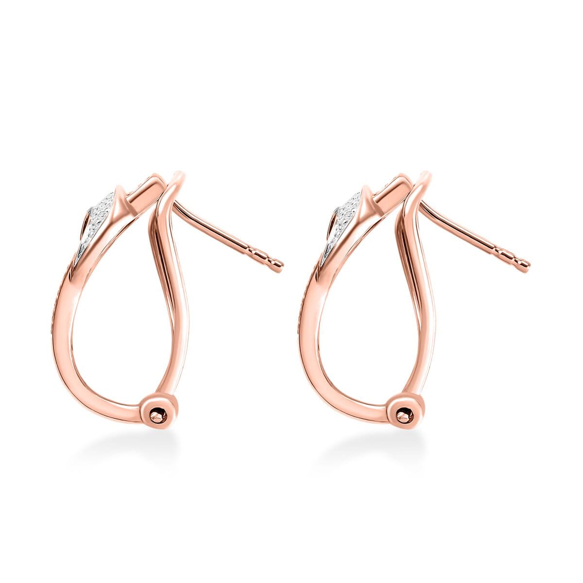 Karis Natural Champagne Diamond Accent Latch Back Earrings in Platinum Bond and 18K RG Plated image number 3