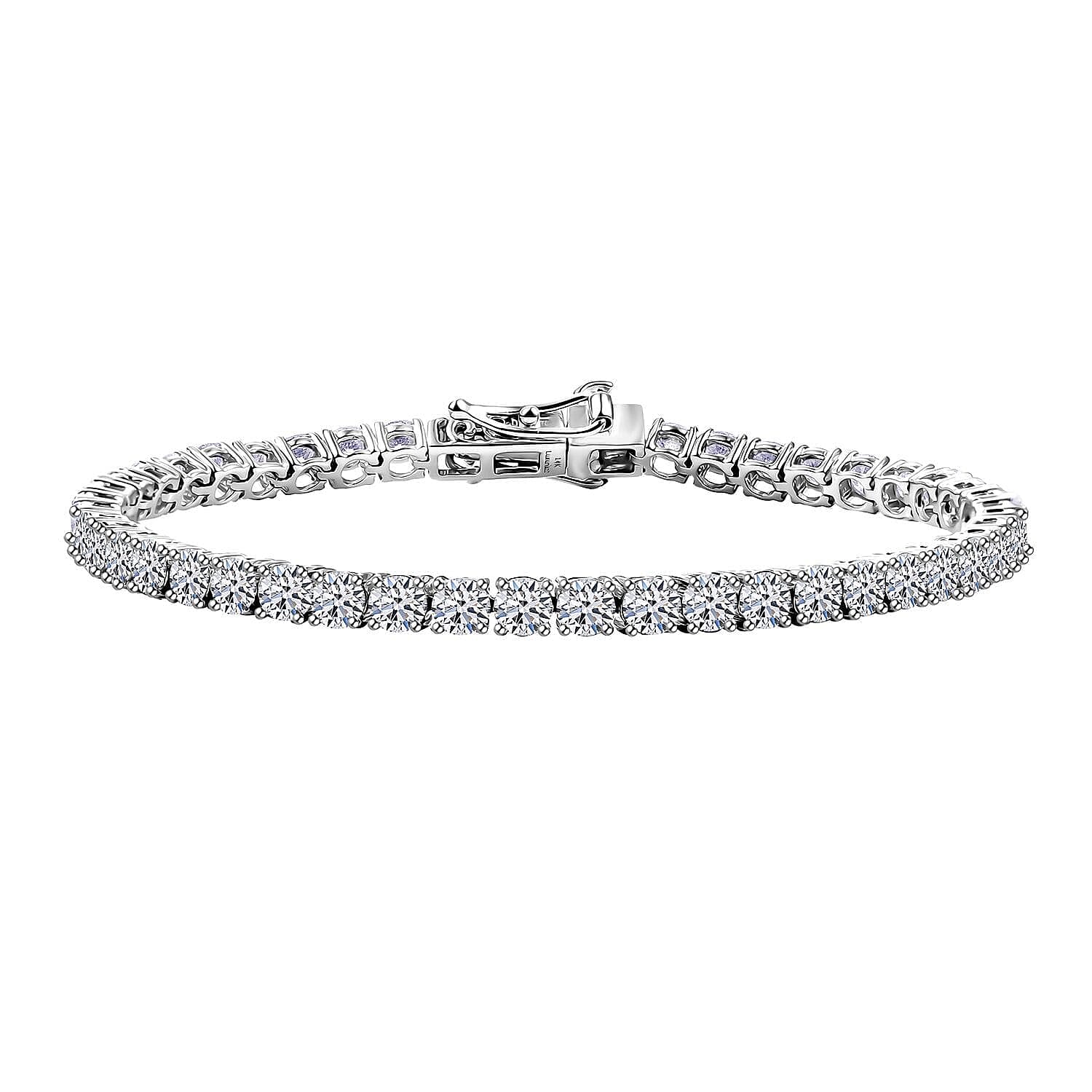Luxuriant Lab Grown Diamond E-F VS 6.40 ctw Tennis Bracelet in 14K White Gold (6.50 In) 8.30 Grams