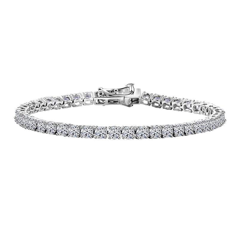 Luxuriant Lab Grown Diamond E-F VS 6.40 ctw Tennis Bracelet in 14K White Gold (6.50 In) 8.30 Grams