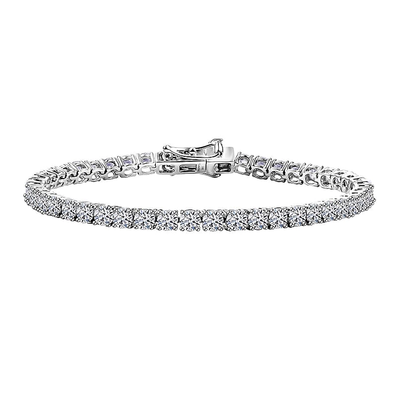 Luxuriant Lab Grown Diamond E-F VS 6.40 ctw Tennis Bracelet in 14K White Gold (6.50 In) 8.30 Grams