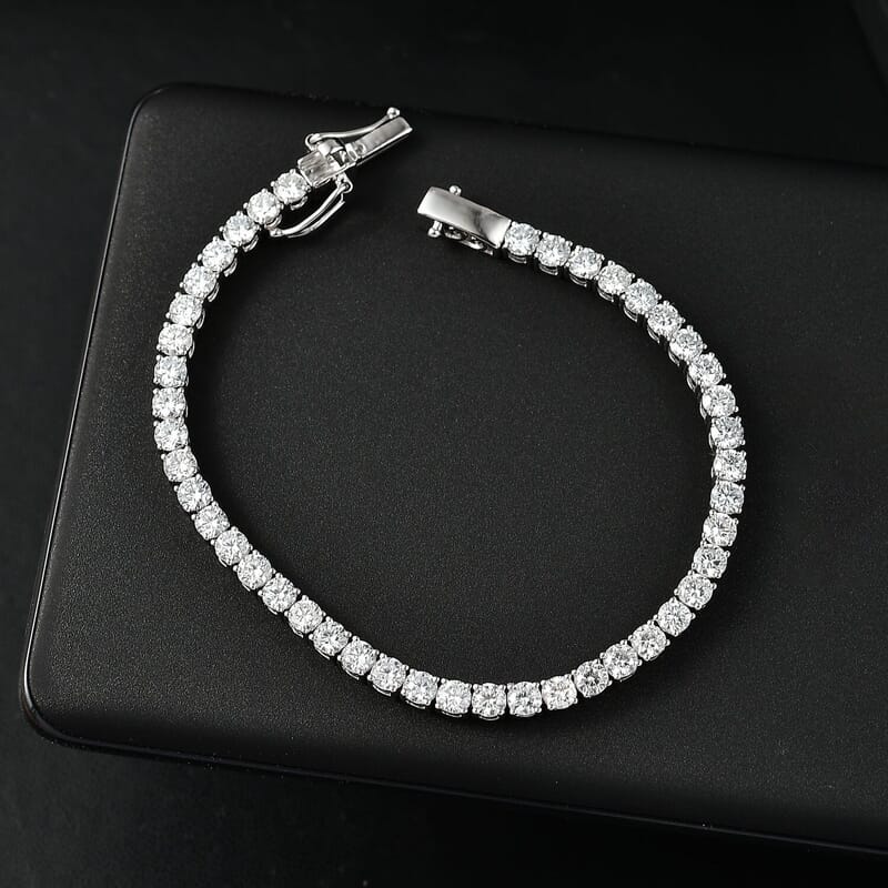 Luxuriant Lab Grown Diamond E-F VS 6.40 ctw Tennis Bracelet in 14K White Gold (6.50 In) 8.30 Grams
