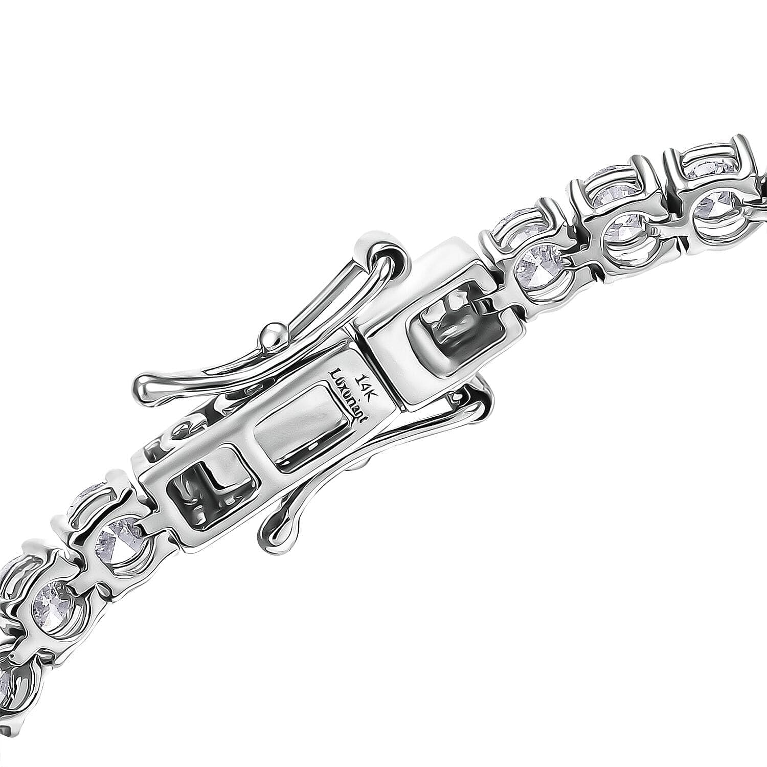 Luxuriant Lab Grown Diamond E-F VS 6.40 ctw Tennis Bracelet in 14K White Gold (6.50 In) 8.30 Grams