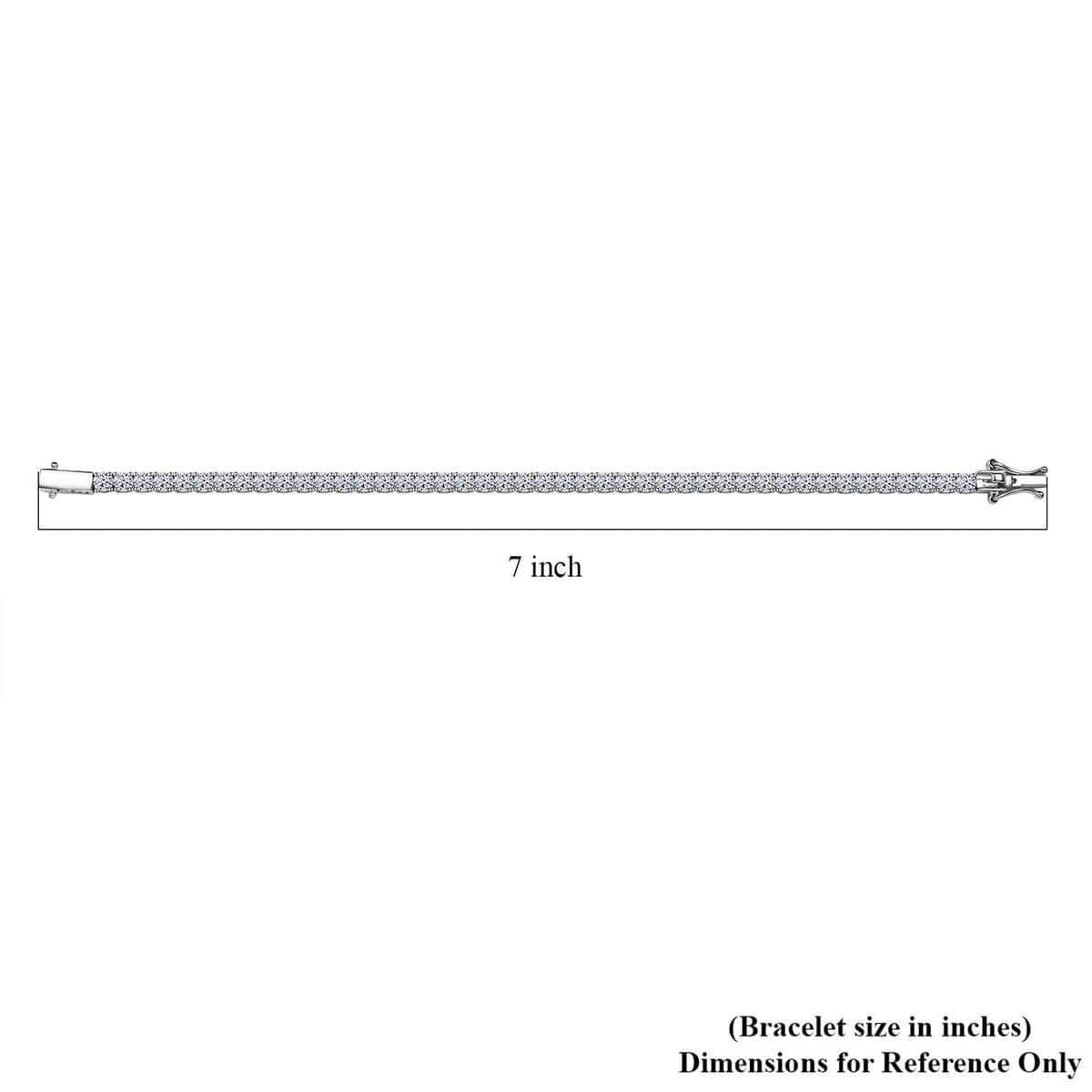 Luxuriant Lab Grown Diamond E-F VS 6.40 ctw Tennis Bracelet in 14K White Gold (6.50 In) 8.30 Grams (Del. in 10-15 Days) image number 4
