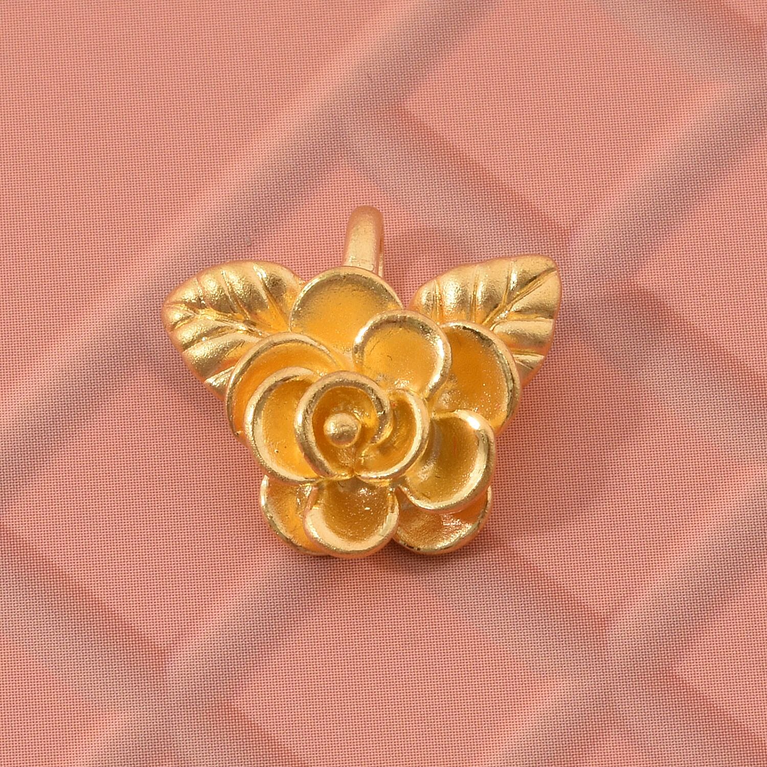 Flower Pendant without Chain in 24K Yellow Gold 1.0 Grams