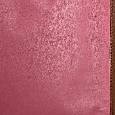 Santa Fe Collection Pink Geometric Pattern Genuine Leather Handbag with Fringes and Adjustable Shoulder Strap