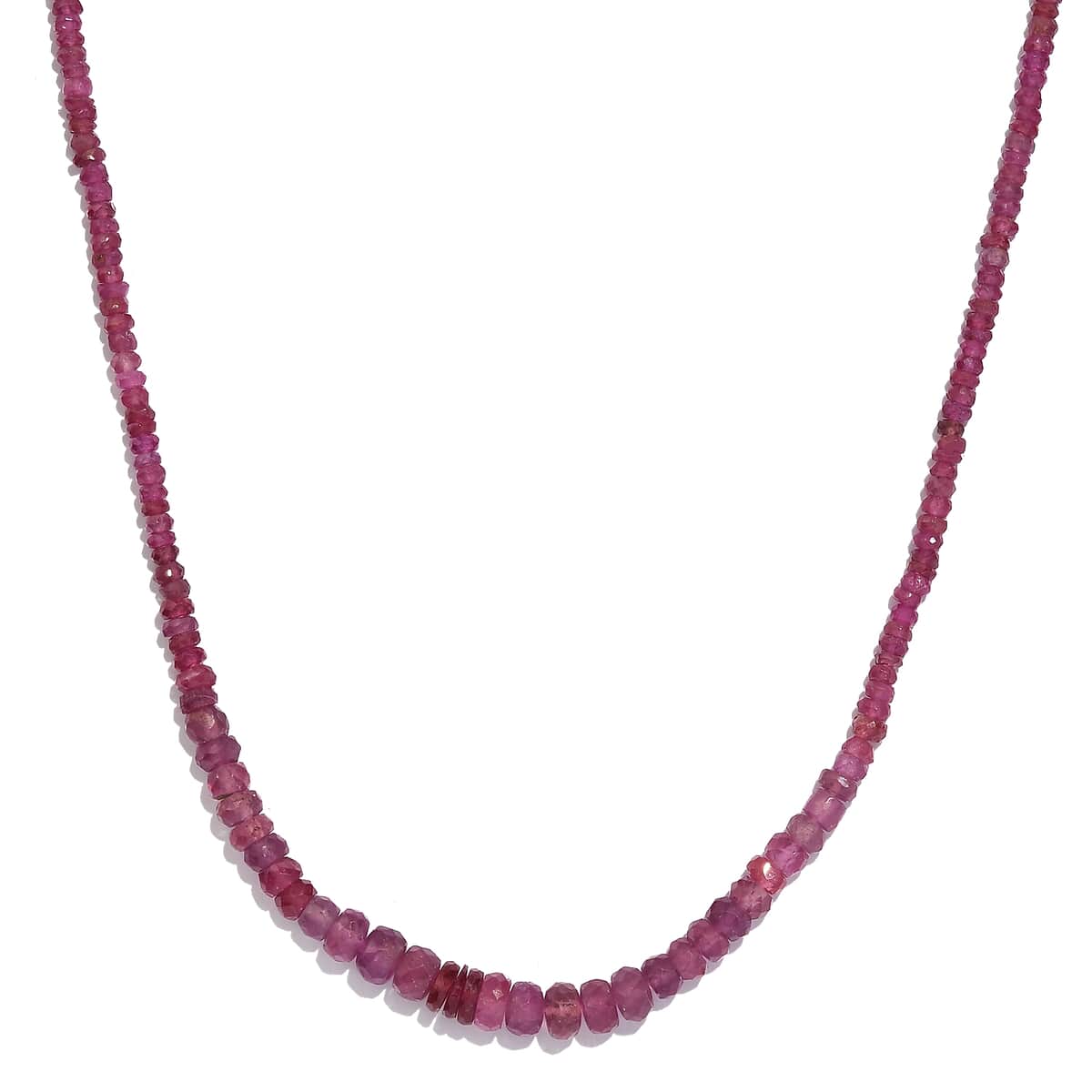 Niassa Ruby (FF) 56.00 ctw Necklace 18 Inches in Rhodium Over Sterling Silver image number 0