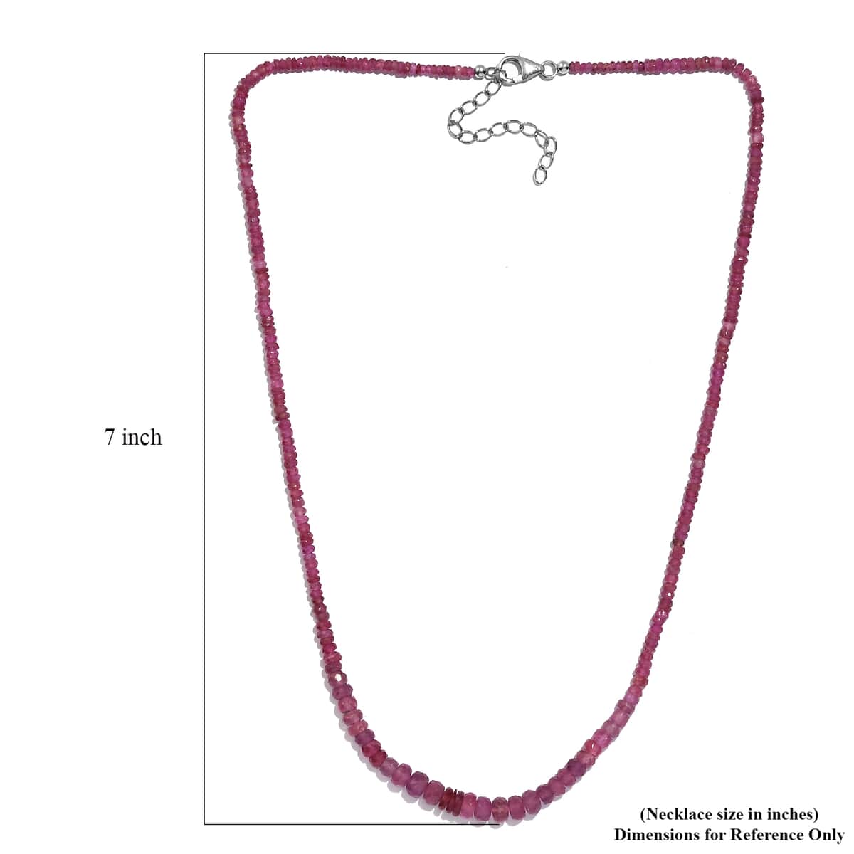 Niassa Ruby (FF) 56.00 ctw Necklace 18 Inches in Rhodium Over Sterling Silver image number 5