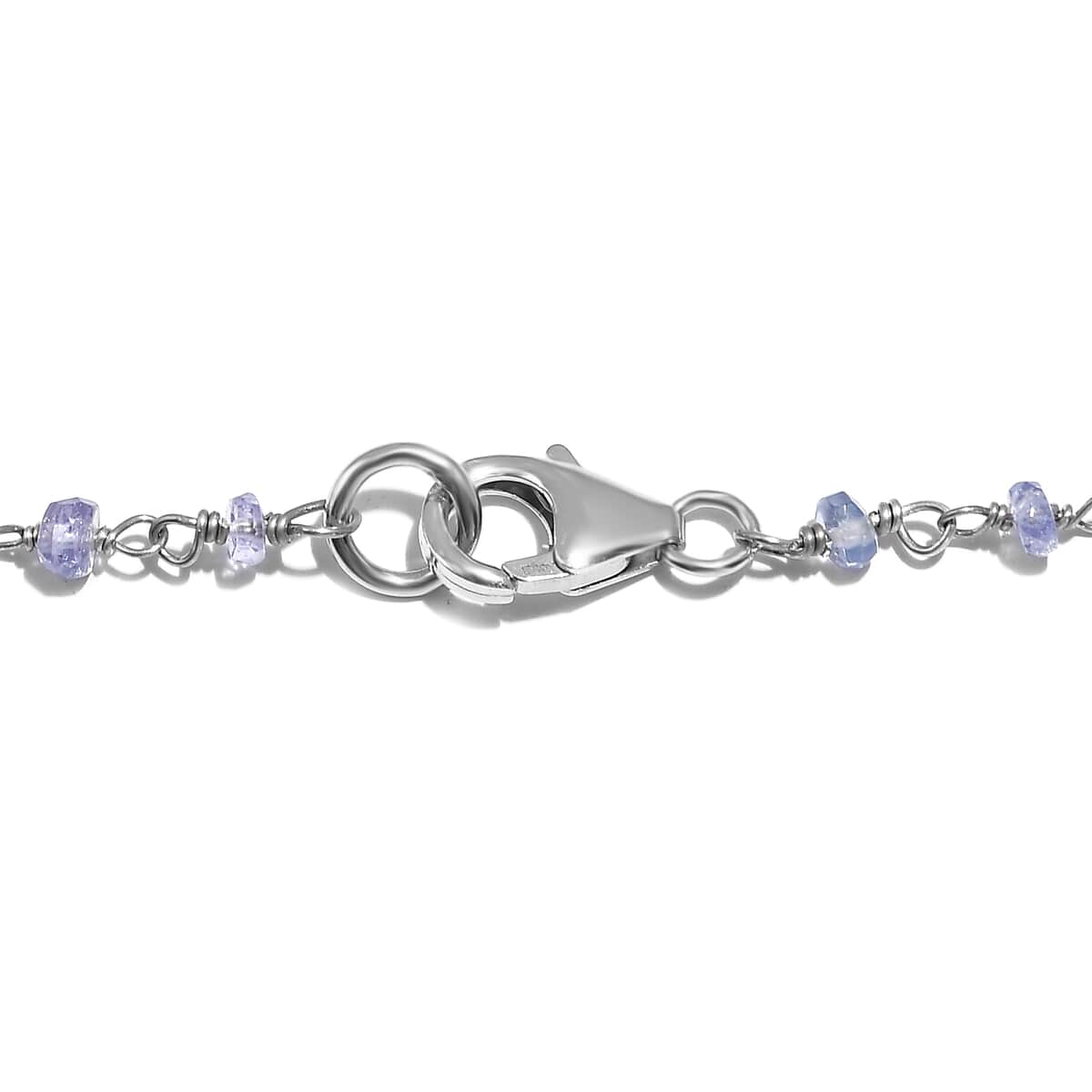 Tanzanite Rough Cut 37.00 ctw Necklace in Rhodium Over Sterling Silver 24 Inches image number 3