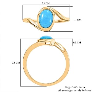 Sleeping Beauty Turquoise 1.08 ctw Ring in 14K YG Over Sterling Silver (Size 9)