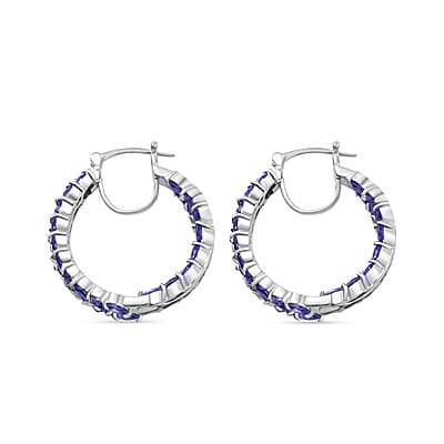Karis Tanzanite 5.90 ctw Wave Hoop Earrings in Platinum Bond