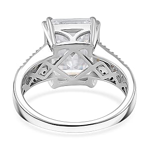 Moissanite and Yellow Sapphire 5.20 ctw Royal Majesty Ring in Rhodium Over Sterling Silver (Size 10.0)