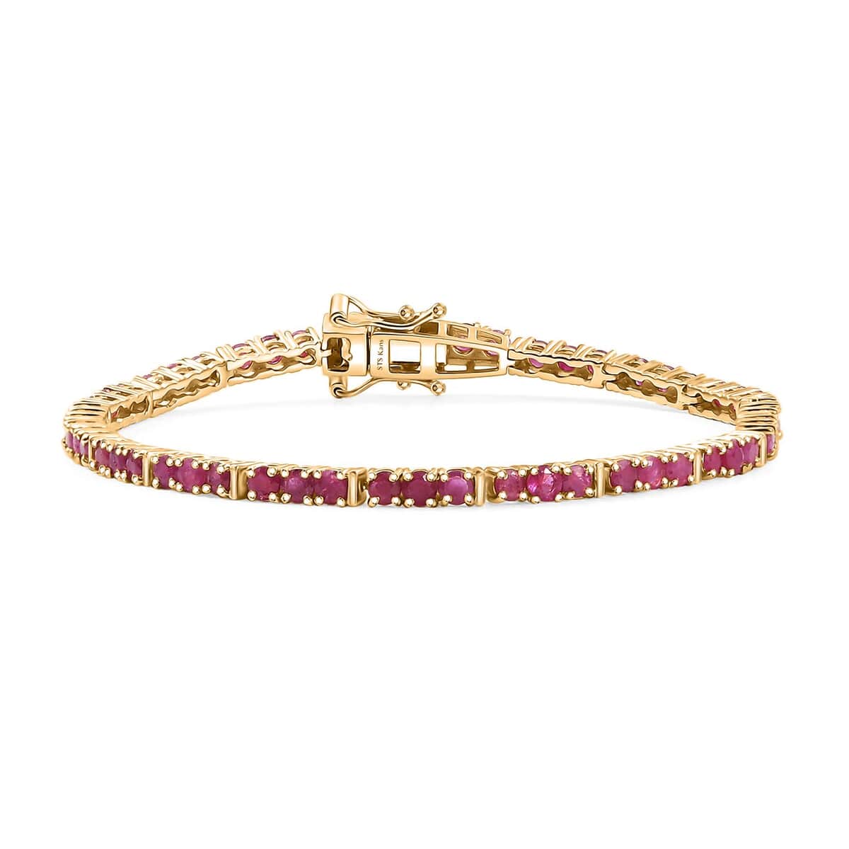 Doorbuster Karis Ruby 6.85 ctw Tennis Bracelet in 18K YG Plated (7.25 In) image number 0