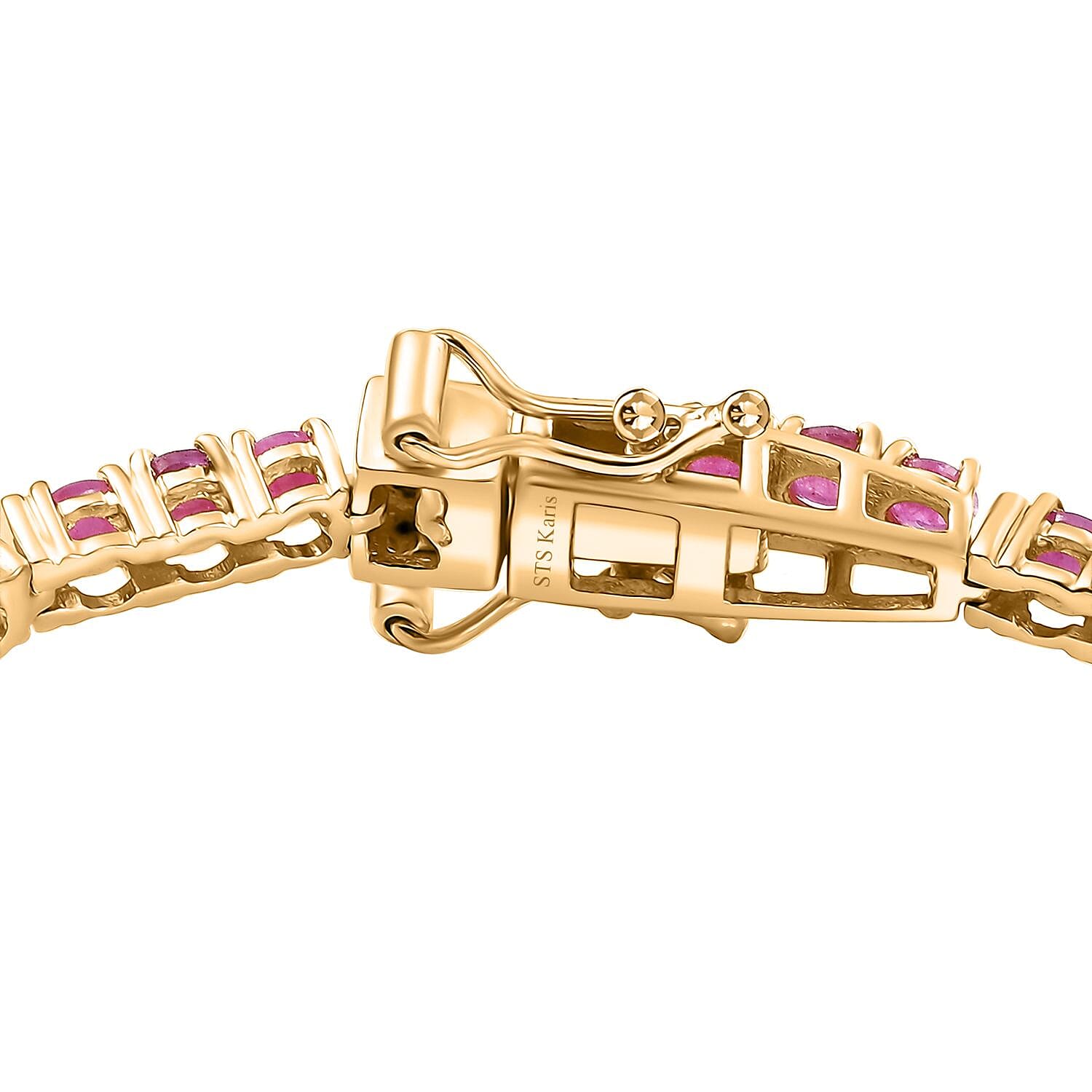 Karis Ruby 6.85 ctw Tennis Bracelet in 18K YG Plated (7.25 In)