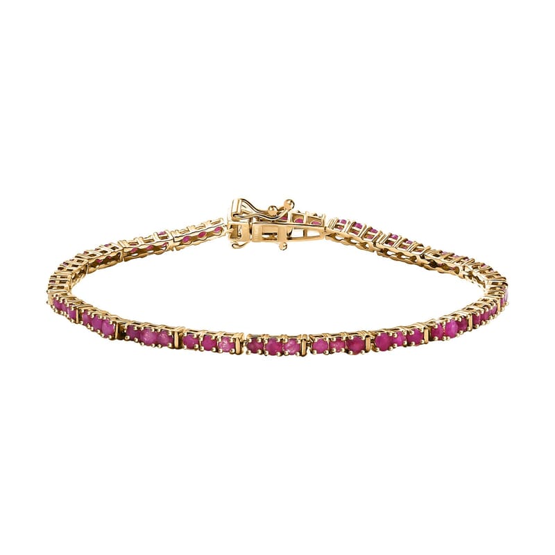 Karis Ruby 7.50 ctw Tennis Bracelet in 18K YG Plated (8.00 In)