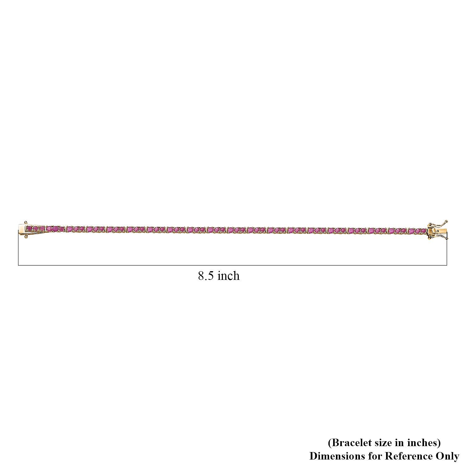 Karis Ruby 7.50 ctw Tennis Bracelet in 18K YG Plated (8.00 In)