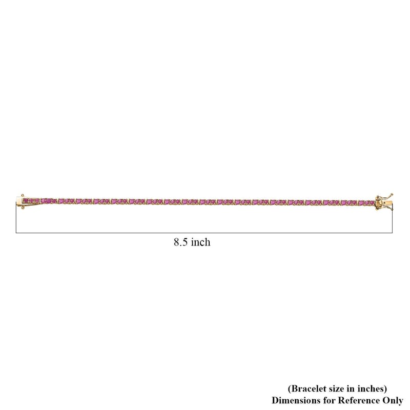 Karis Ruby 7.50 ctw Tennis Bracelet in 18K YG Plated (8.00 In)