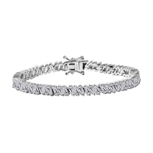 J Francis Embellished with Zirconia by Swarovski 11.10 ctw Glacier Stream Bracelet in Rhodium Over Sterling Silver (6.50 In)