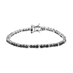 Doorbuster Karis Blue Sapphire 5.65 ctw Tennis Bracelet in Platinum Bond (6.50 In)