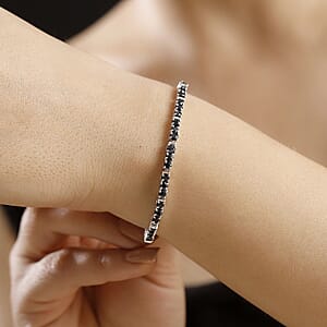 Karis Blue Sapphire 5.65 ctw Tennis Bracelet in Platinum Bond (6.50 In)