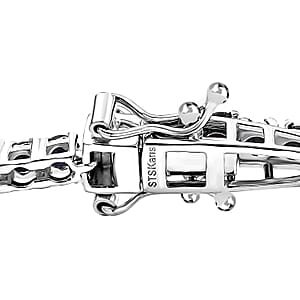Karis Blue Sapphire 5.65 ctw Tennis Bracelet in Platinum Bond (6.50 In)