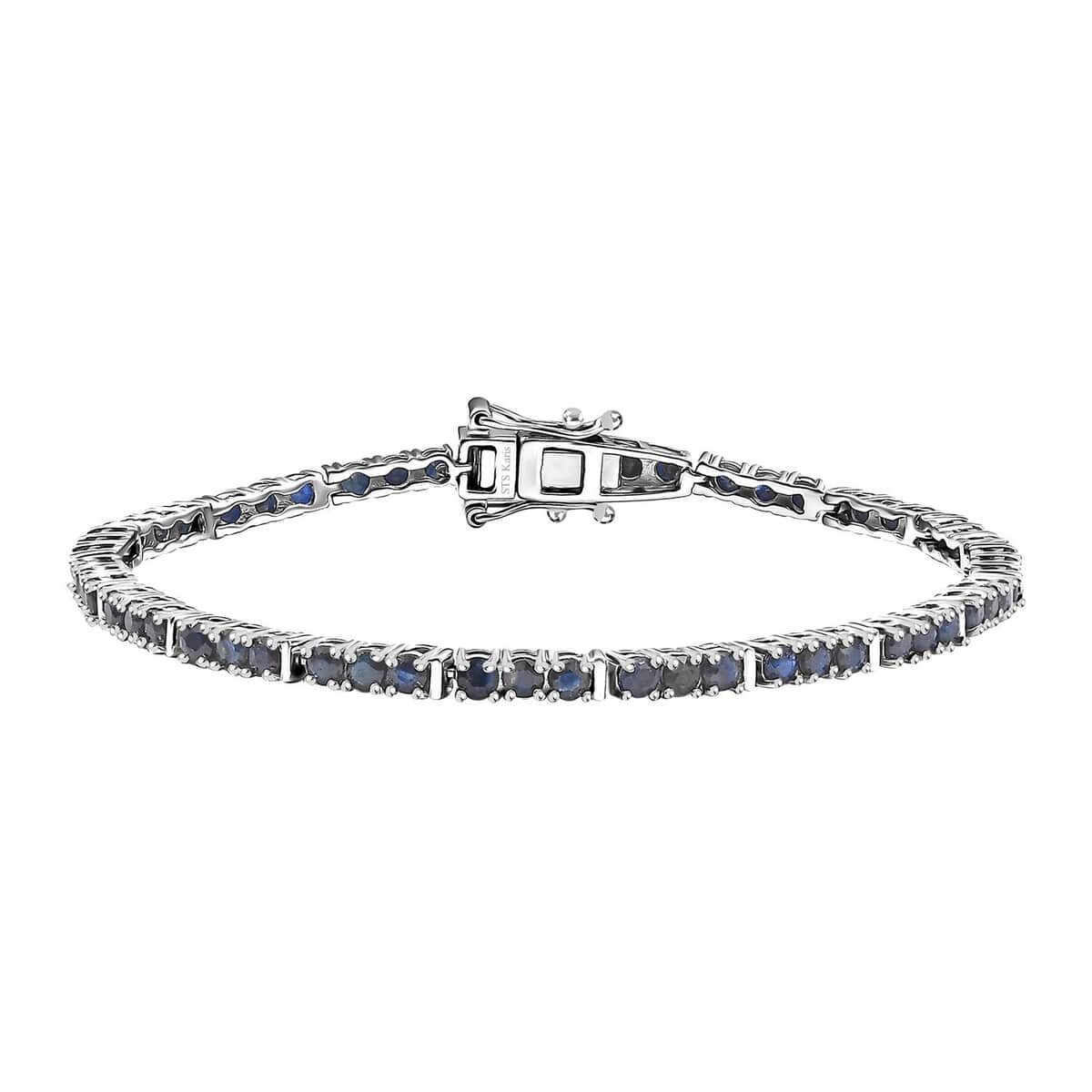 Karis Blue Sapphire 6.60 ctw Tennis Bracelet in Platinum Bond (7.25 In) image number 0