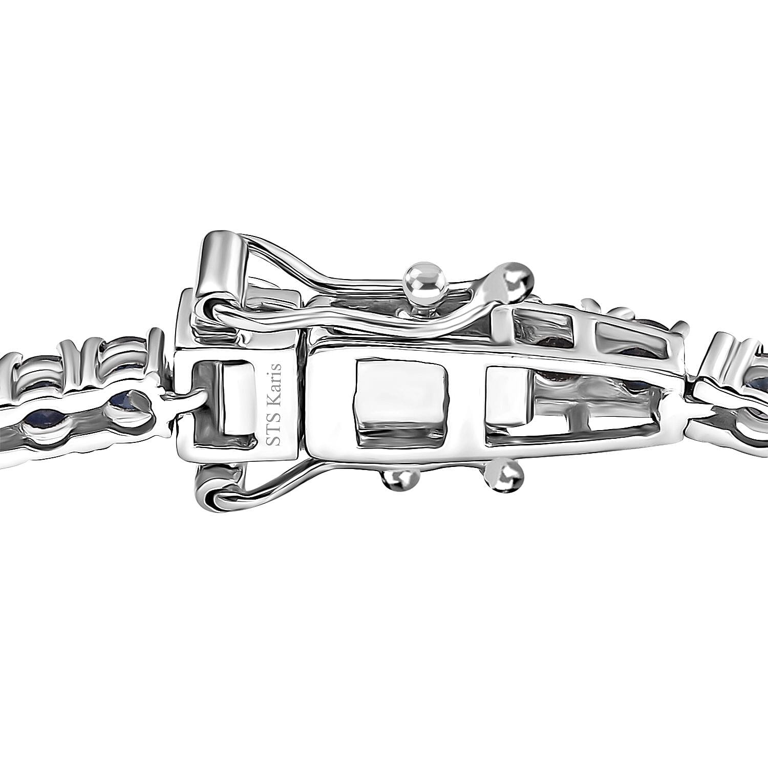 Karis Blue Sapphire 7.25 ctw Tennis Bracelet in Platinum Bond (8.00 In)