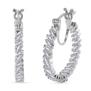 J Francis Embellished with Zirconia by Swarovski 4.60 ctw Glacier Stream Earrings in Rhodium Over Sterling Silver