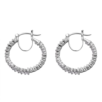 J Francis Embellished with Zirconia by Swarovski 4.60 ctw Glacier Stream Earrings in Rhodium Over Sterling Silver