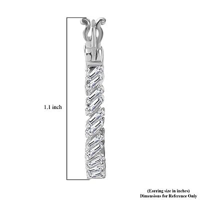 J Francis Embellished with Zirconia by Swarovski 4.60 ctw Glacier Stream Earrings in Rhodium Over Sterling Silver