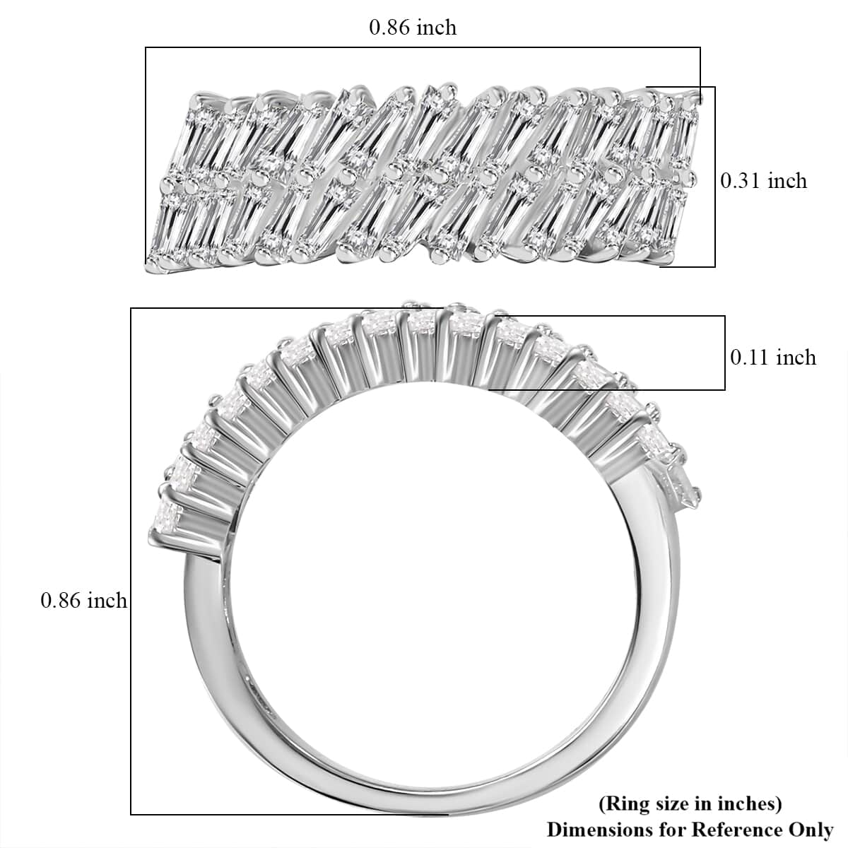 J Francis Embellished with Zirconia by Swarovski Glacier Stream Ring in Rhodium Over Sterling Silver (Size 10.0) 2.50 ctw image number 5