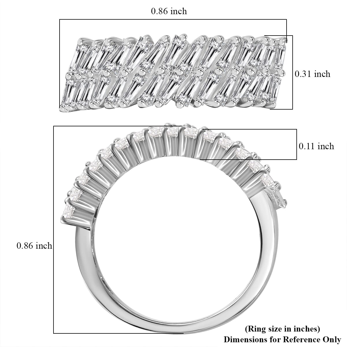 J Francis Embellished with Zirconia by Swarovski 2.50 ctw Glacier Stream Ring in Rhodium Over Sterling Silver (Size 9.0) image number 5