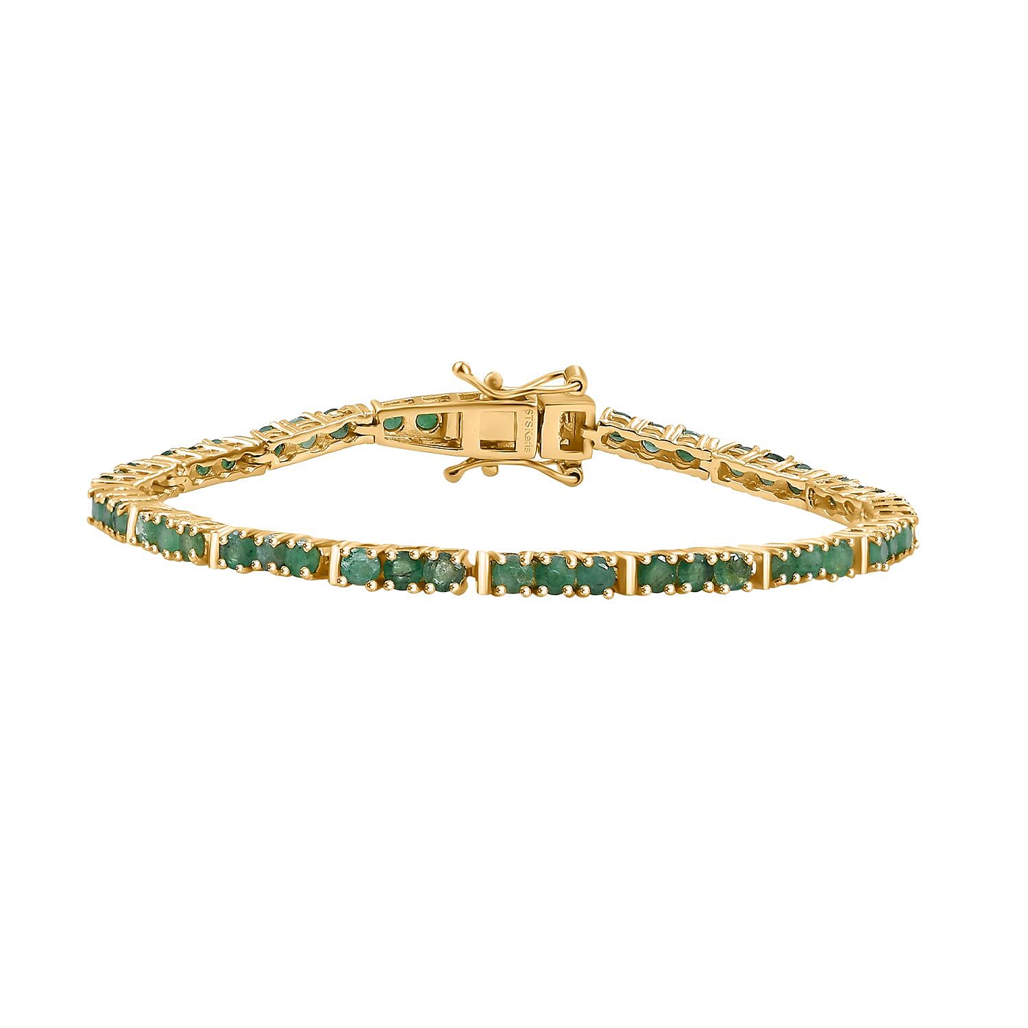 Karis Emerald 4.20 ctw Tennis Bracelet in 18K YG Plated (6.50 In)