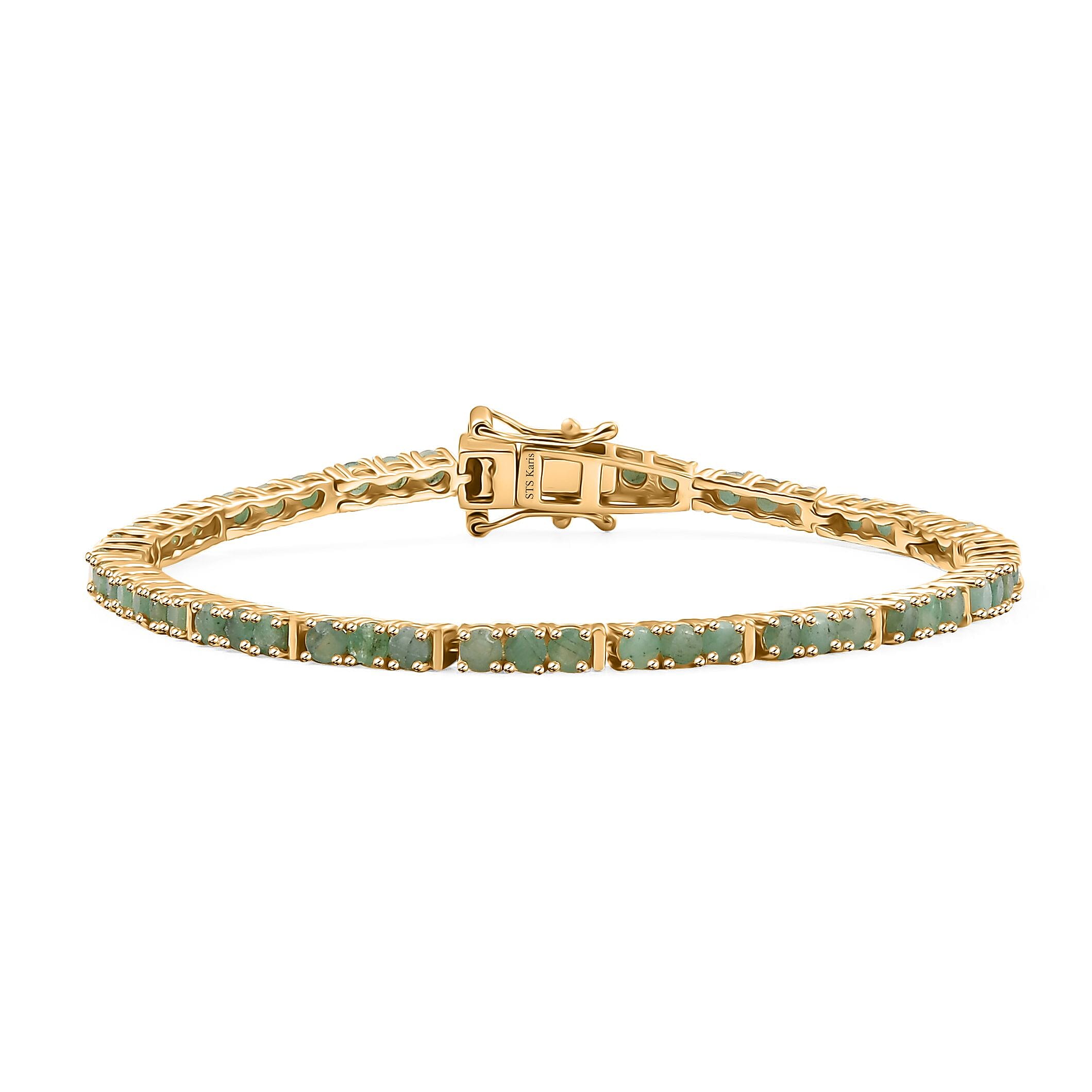 Karis Emerald 5.00 ctw Tennis Bracelet in 18K YG Plated (7.25 In)