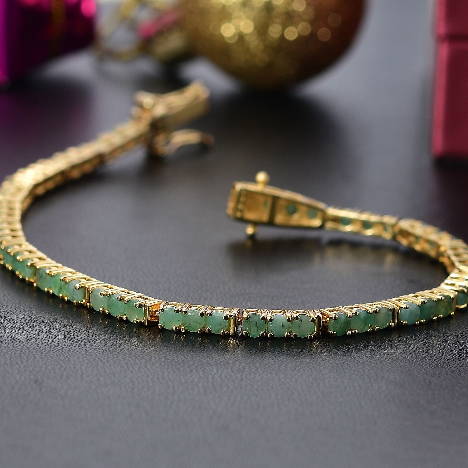 Karis Emerald 5.00 ctw Tennis Bracelet in 18K YG Plated (7.25 In)