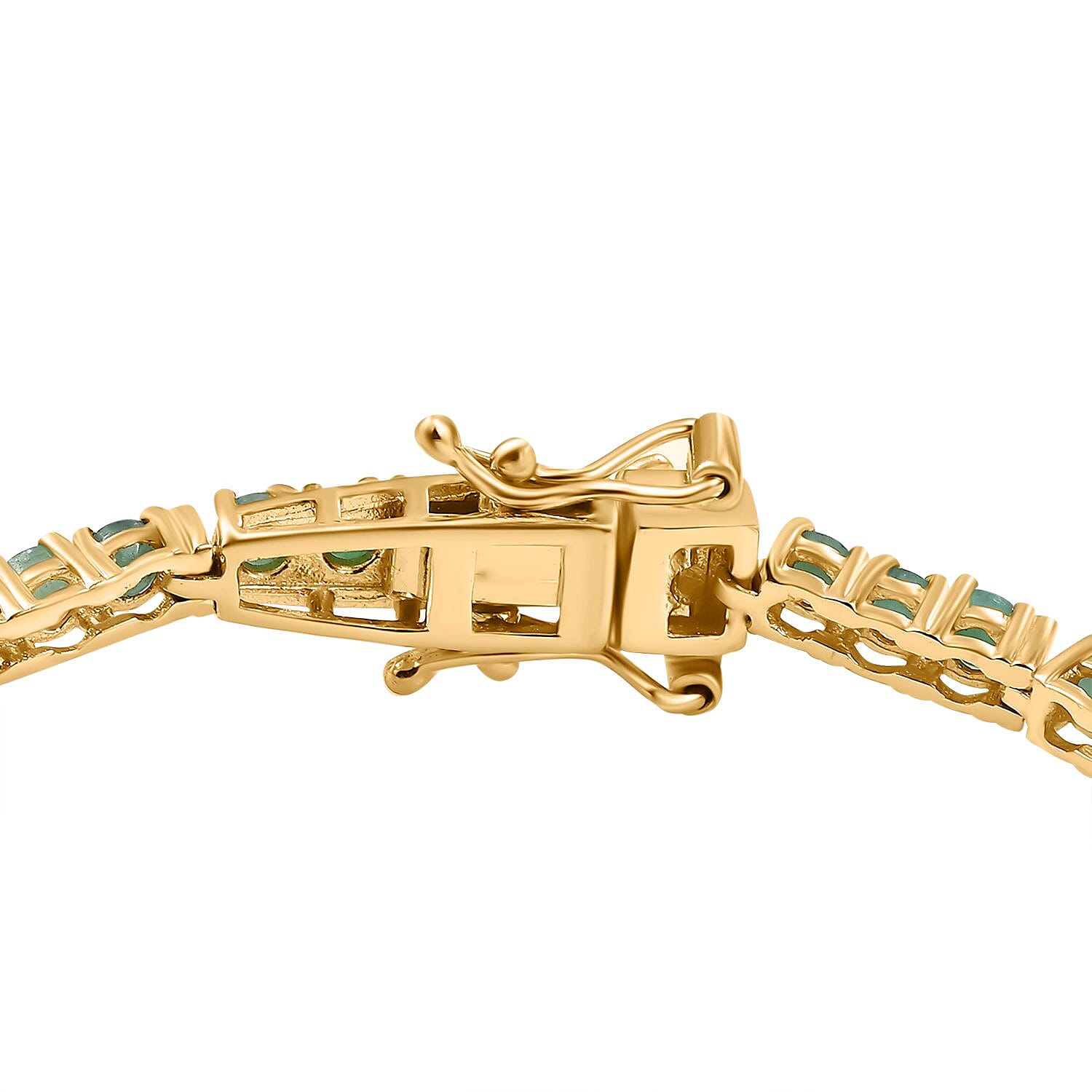 Karis Emerald 5.40 ctw Tennis Bracelet in 18K YG Plate (8.00 In)